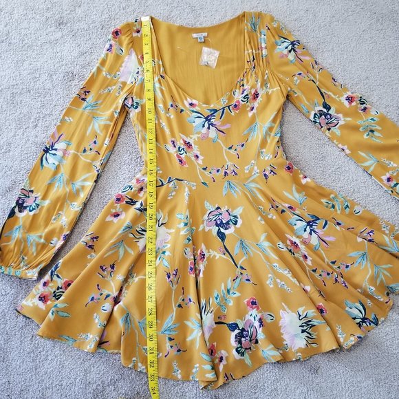 Floral Print Long-Sleeve Mini Dress, Size 2 NWOT - Picture 11 of 16